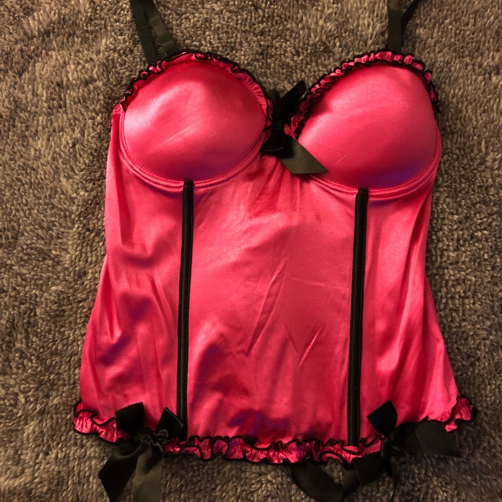 Hot pink & black corset